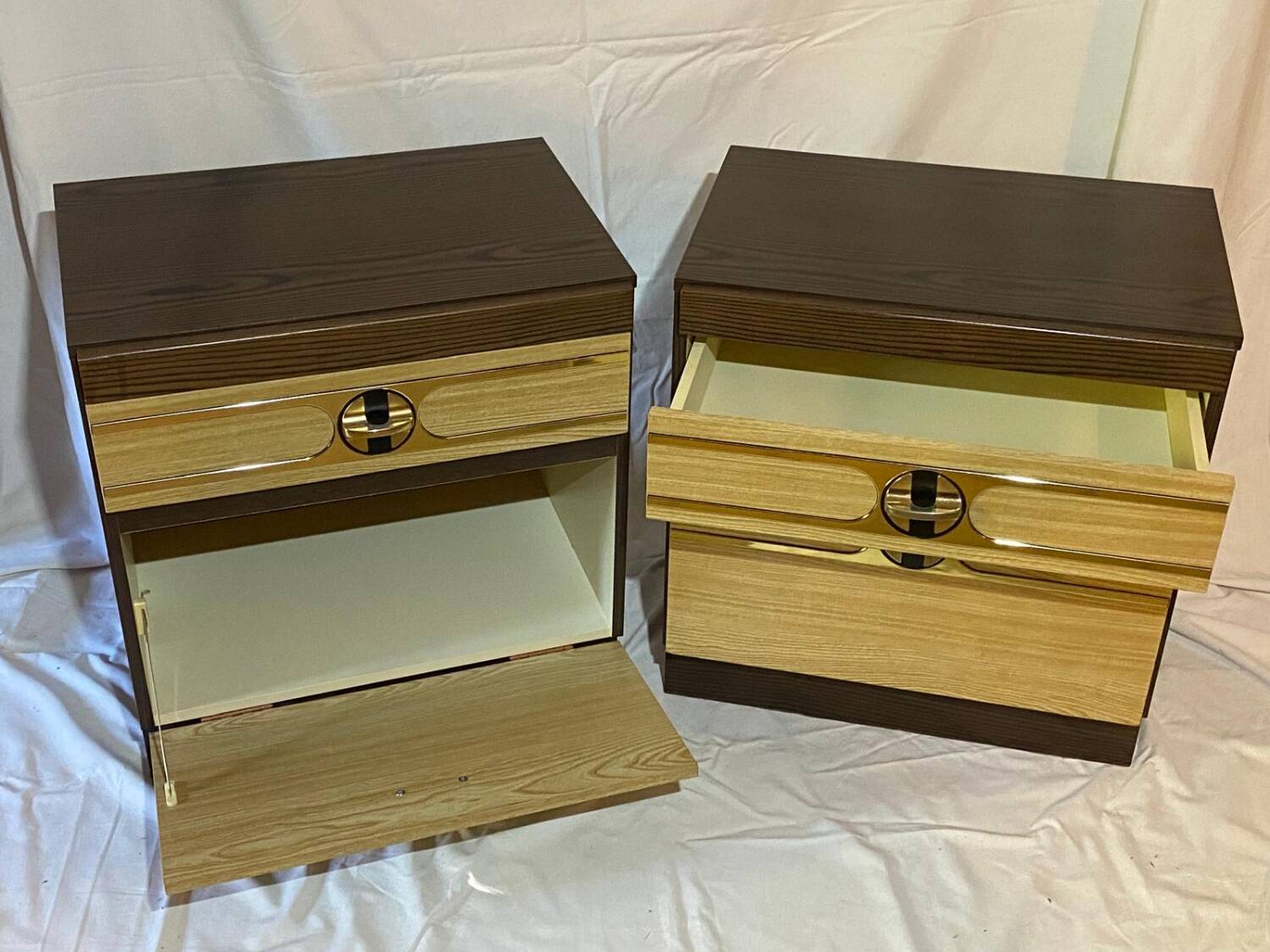 Pair of vintage 70s space age bedside tables