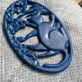 Dessous de plat fonte émaillée invicta chat bleu