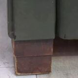 Art Deco club armchair in skai and wood