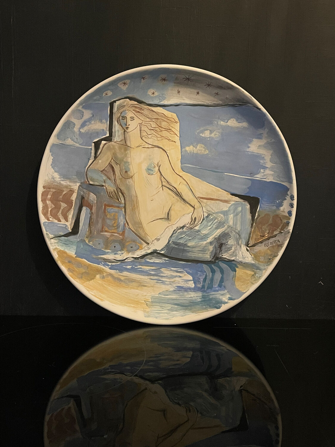 Unique signed ceramic plate