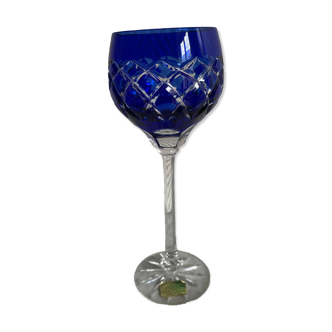 Cobalt blue crystal stemmed glass