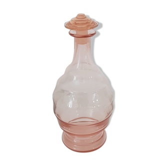 Old decanter pink glass - Art Deco