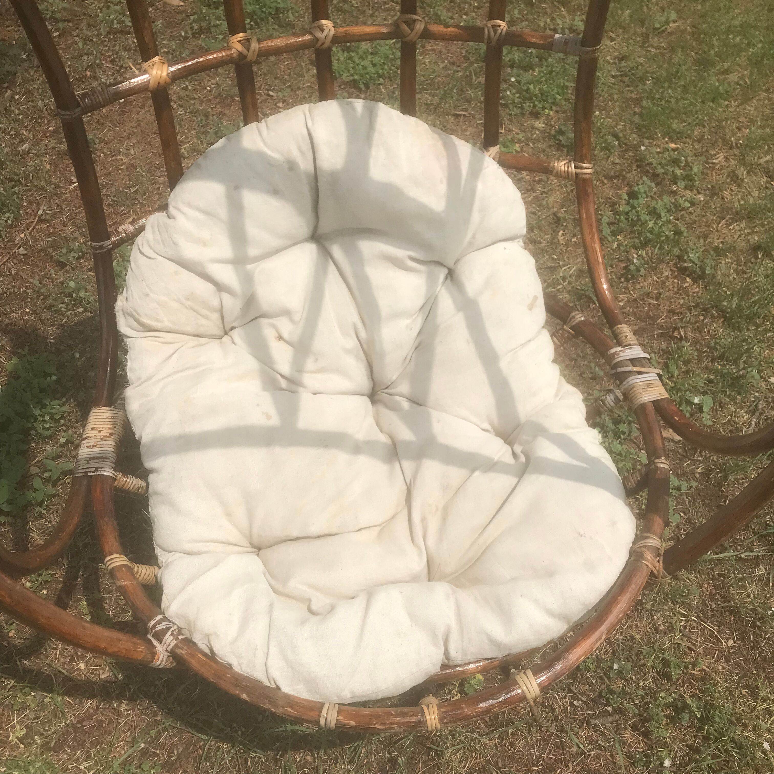 Fauteuil suspendu rotin /bambou 1970 vintage