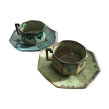 Pair of hexagonal cups