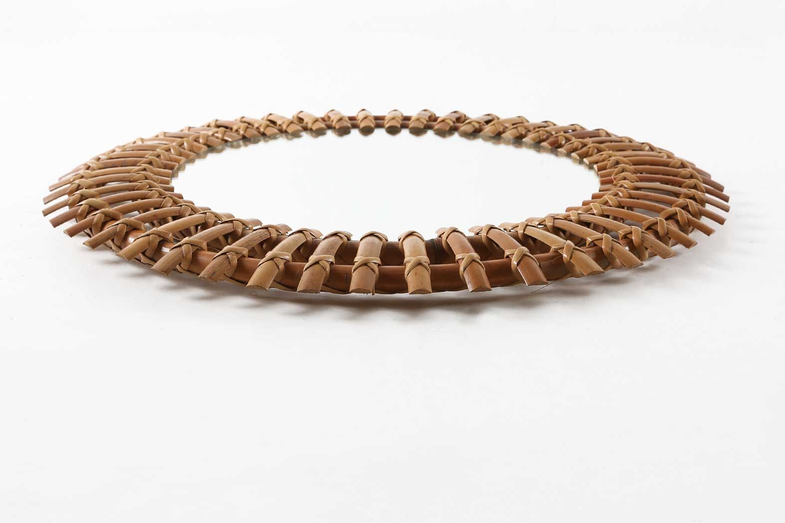 Rattan round mirror ca.1950