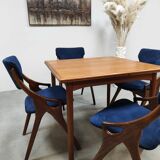 Vintage Danish Square Extendable Teak Dining Table