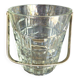Chic vintage glass ice bucket with metal base - Excellent condition
