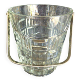 Seau à glace ancien chic en verre avec sa hase métal - Excellent éat