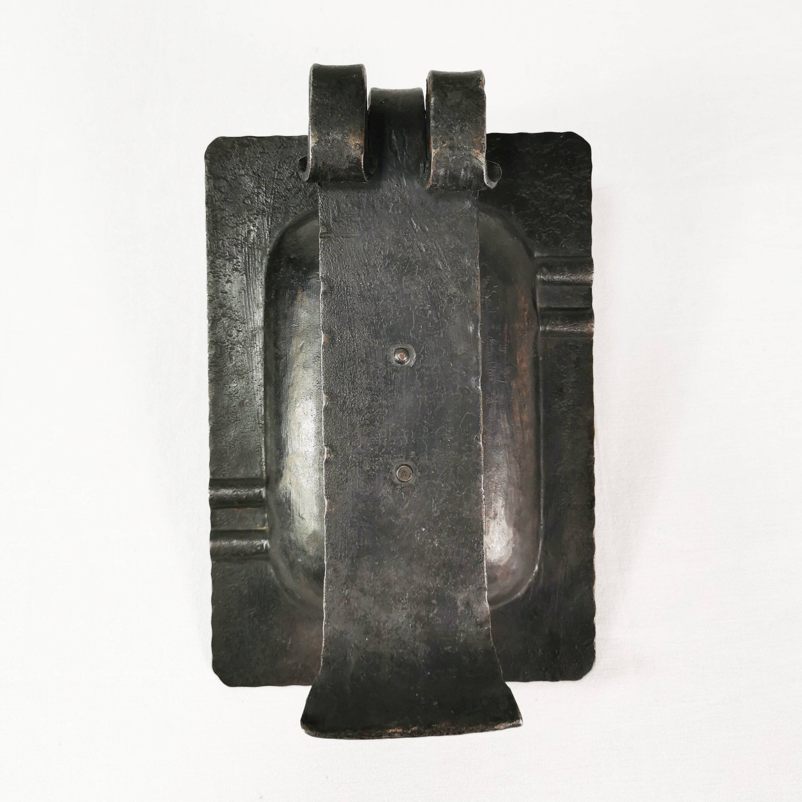 Hand-forged Brutalist-style study ashtray, Belgium, 1960s.