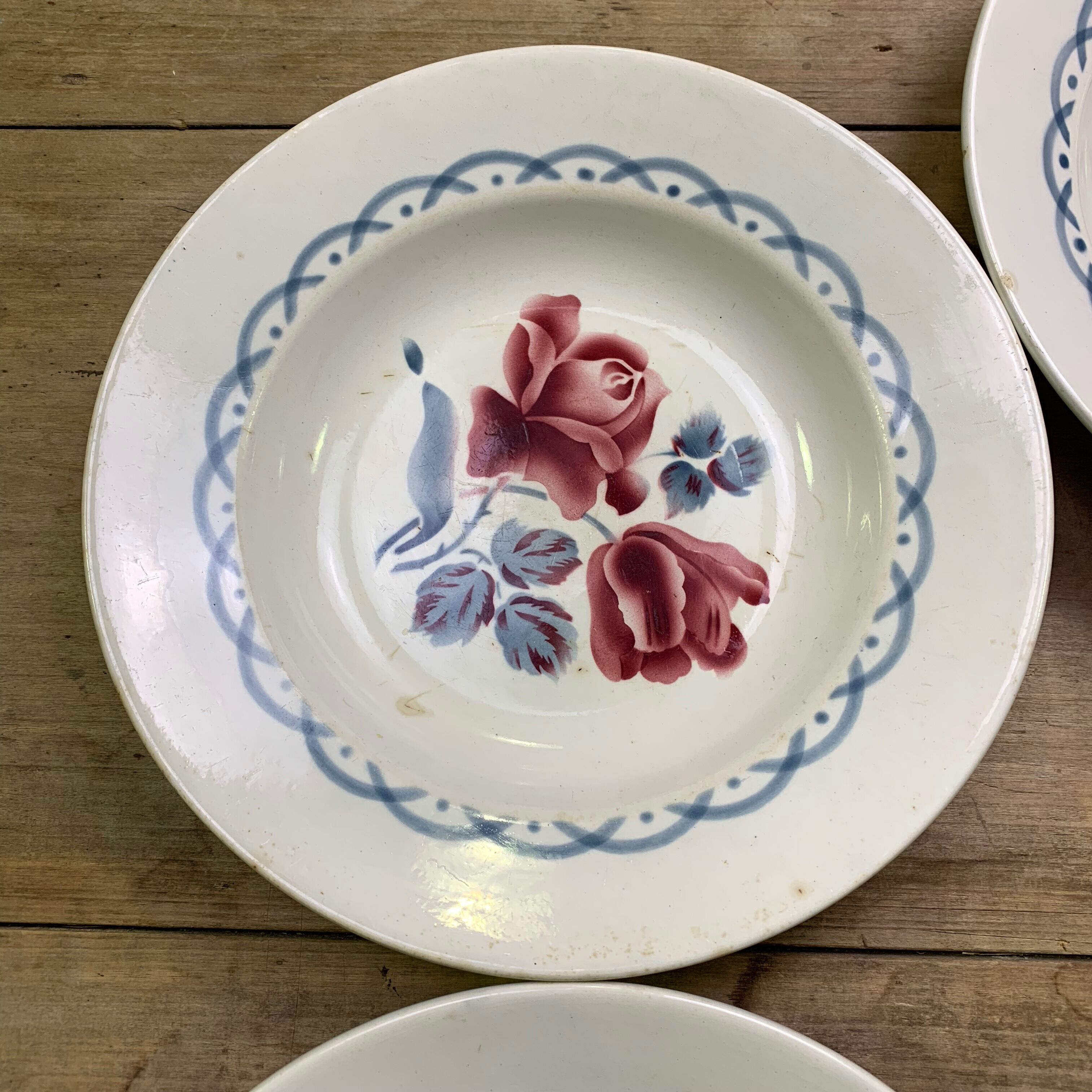 Lot de 10 assiettes creuses Digoin modèle Cannes