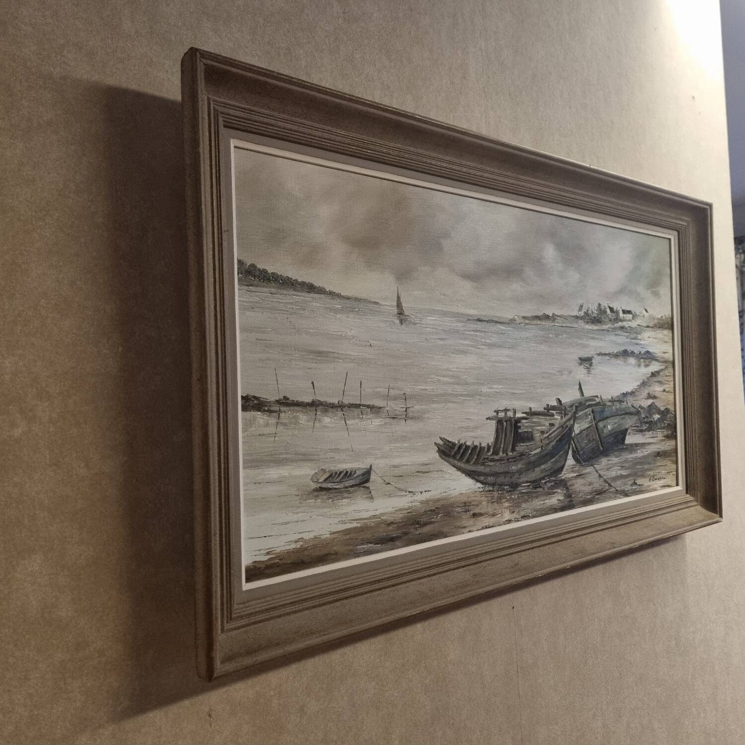 Painting by C. Bonnec, landscape of Brittany