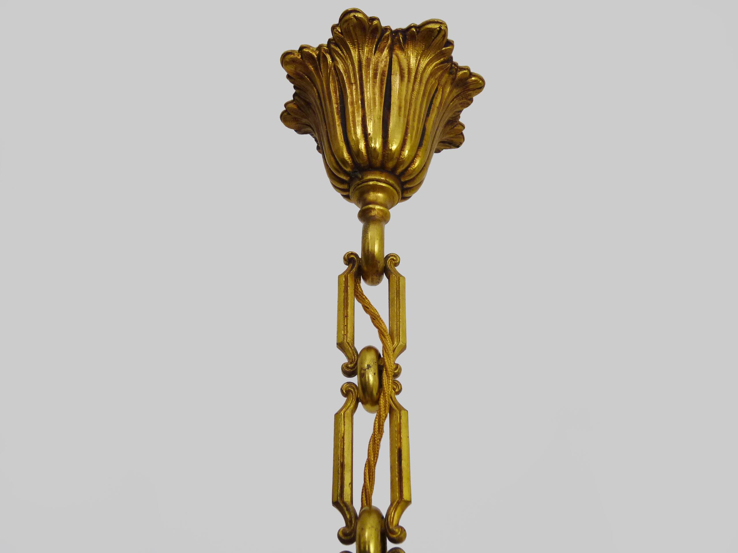 Chandelier Aux Trompes de Chasses in bronze 5 lights Louis XVI-Directoire style