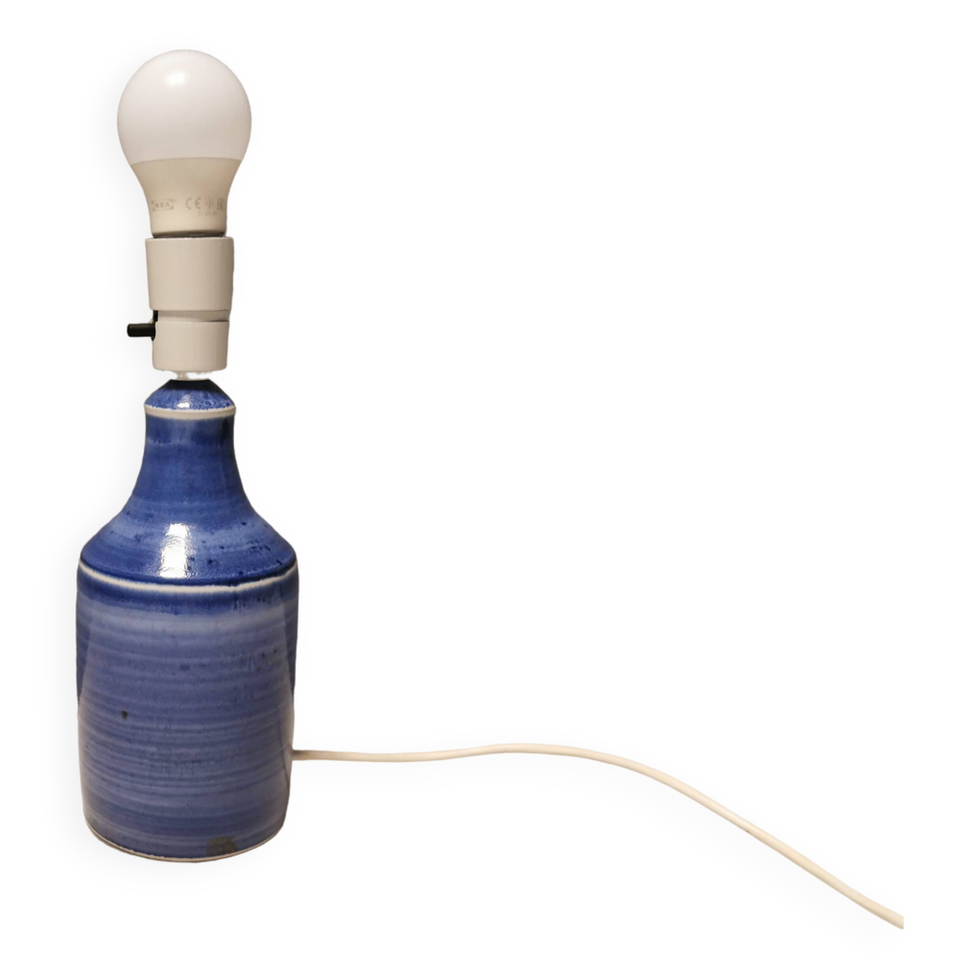 lampe de table en céramique bleu clair, par M.Hjorth Danemark 1970-80