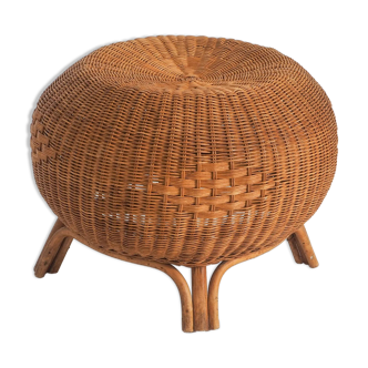 Vintage rattan pouf