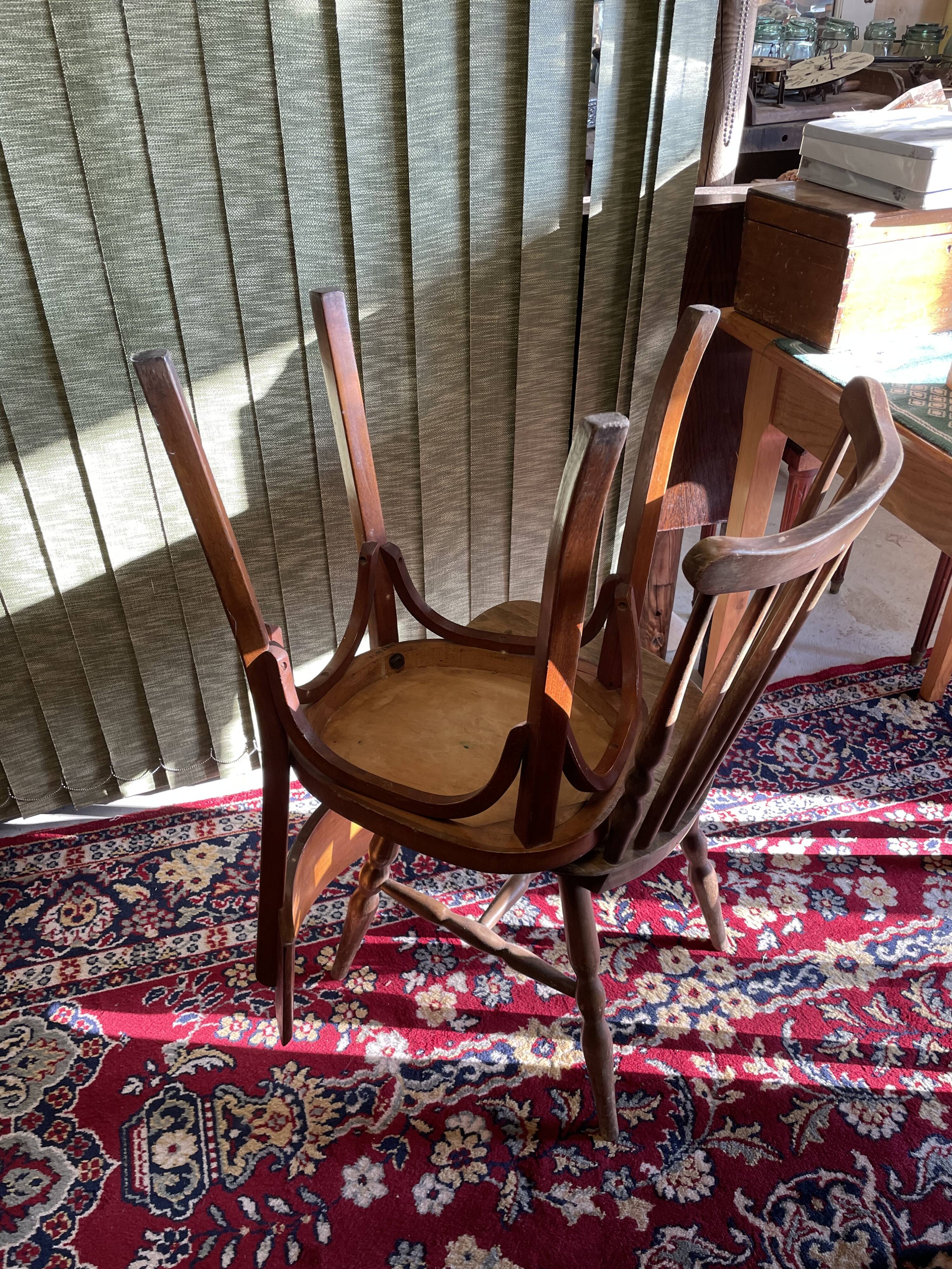 Set 4 vintage mismatched bistro chairs 50
