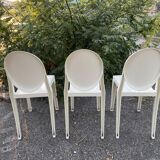Set of white Victoria Ghost chairs by Philippe Starck for Kartell