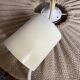 Graphic Scandinavian pendant light in wood and fabric from the 60s and 70s