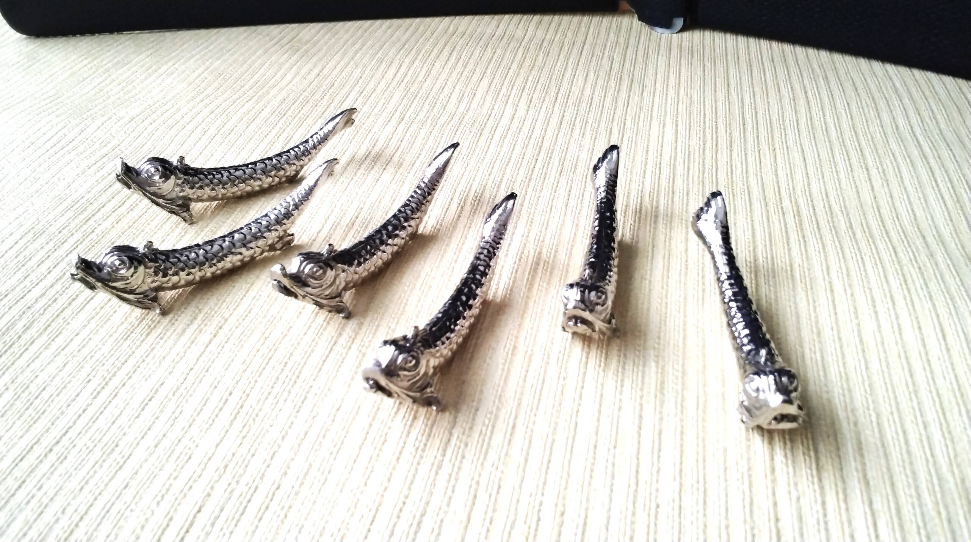 6 Zoomorphic Metal Knife Rests