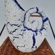 Blue and white ceramic pitcher