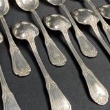 Set of 12 small silver-plated Regency-style spoons
