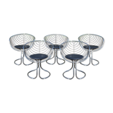 Vintage Pan Am Chrome Chairs by Gastone Rinaldi for Rima, Set of 5