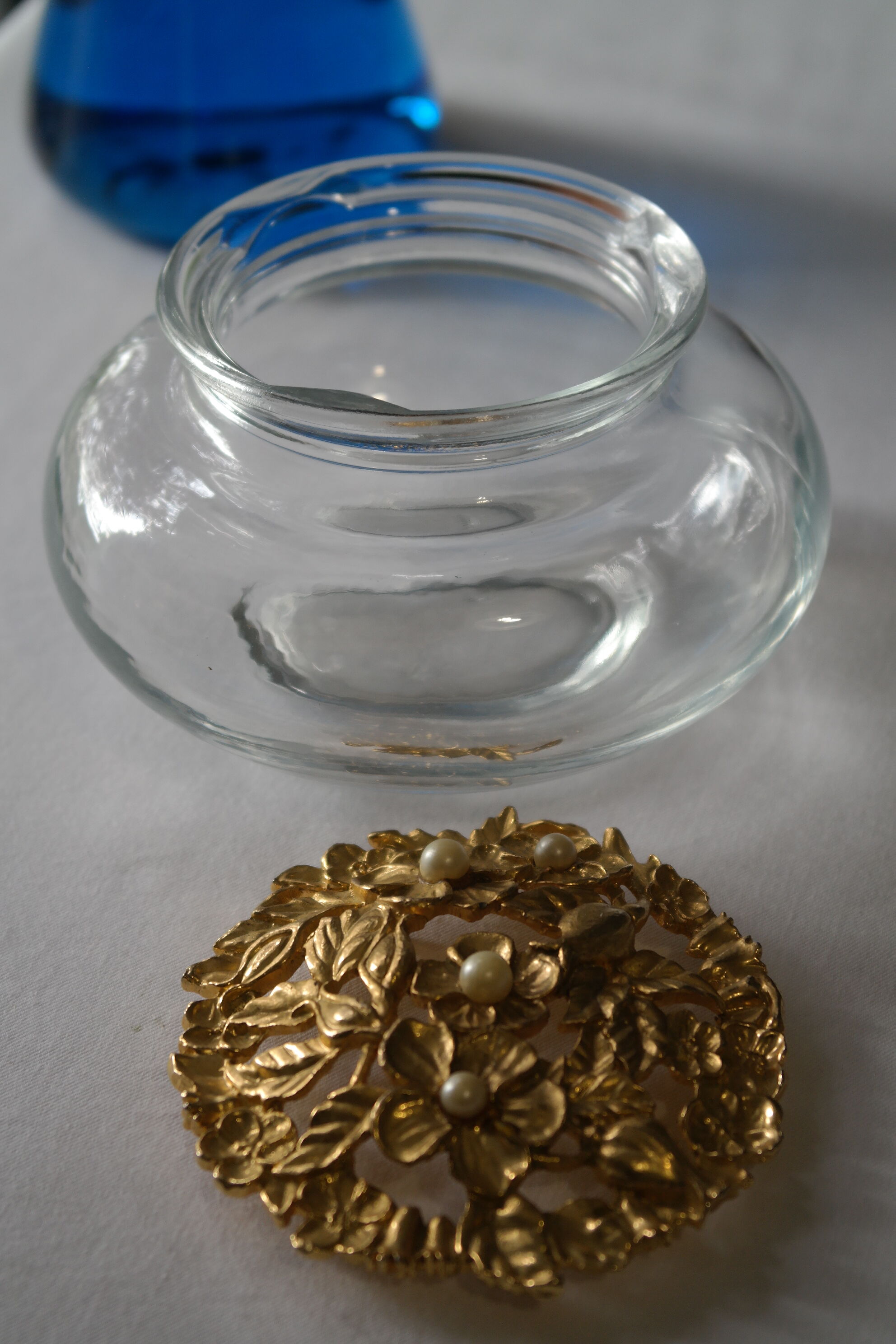 Boite à bijoux verre et laiton