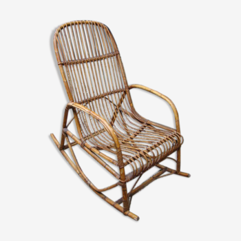 Rocking chair ancient rattan