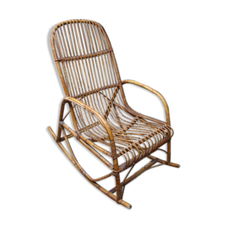 Rocking chair ancient rattan