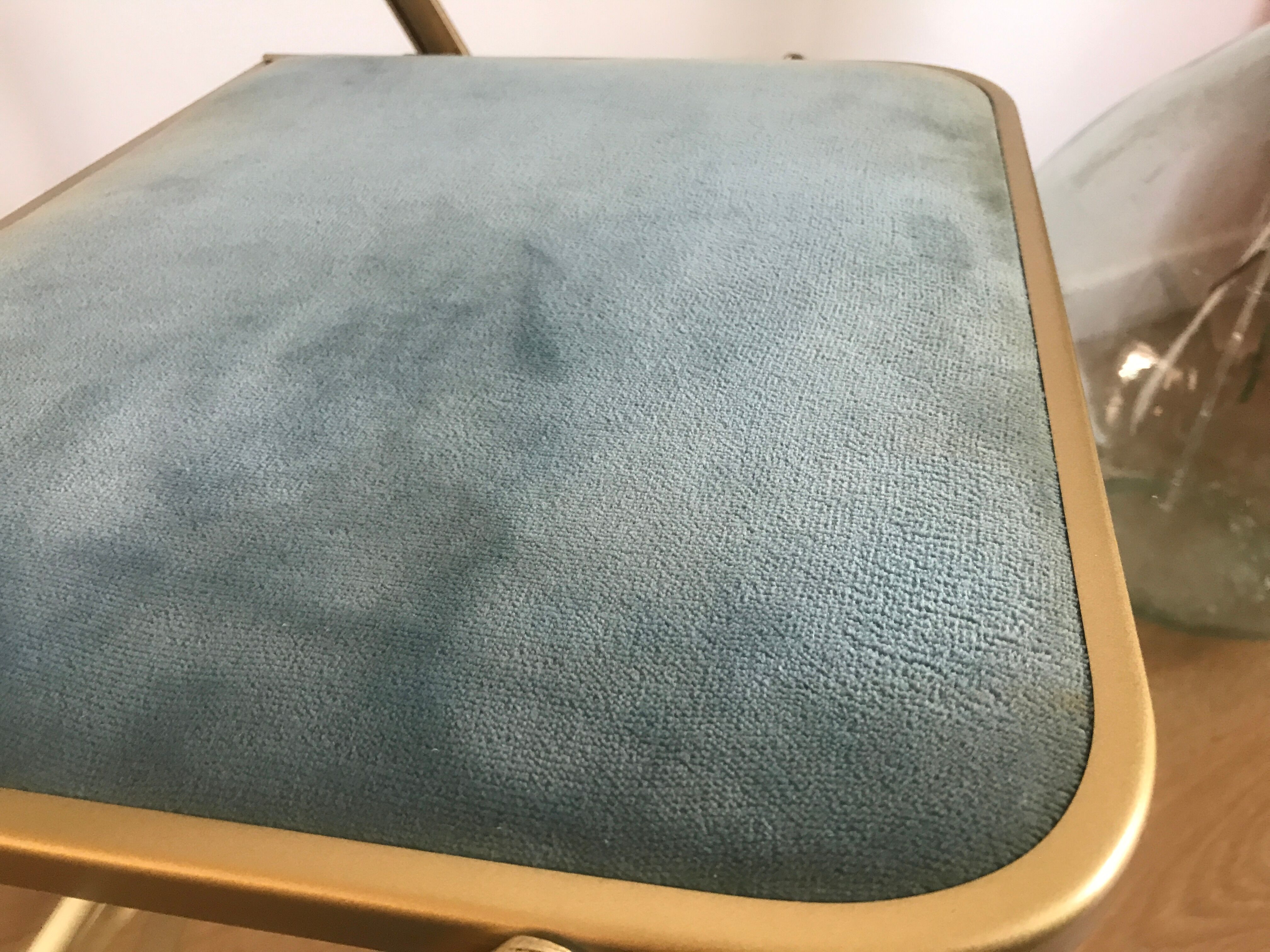 Chaise pliante vintage Chaisor en velours bleu