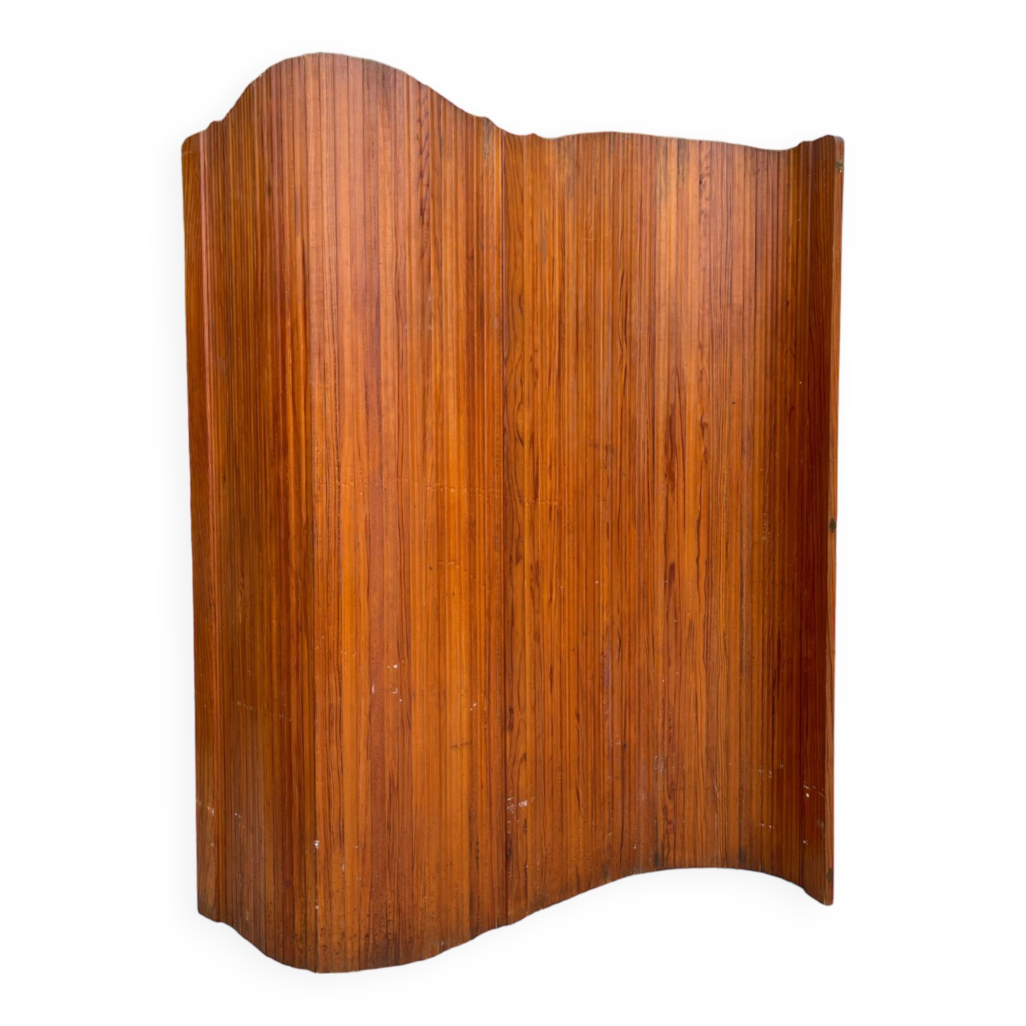 Wavy wooden screen circa 1950, Baumann by SNSA