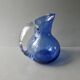 Blue bubble glass pitcher