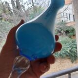 Soliflore en opaline bleu opalescente vintage
