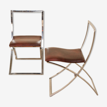 Pair of chairs "Luisa" by Marcello Cuneo for Mobel Italia 70's