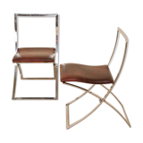 Pair of chairs "Luisa" by Marcello Cuneo for Mobel Italia 70's