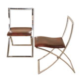 Pair of chairs "Luisa" by Marcello Cuneo for Mobel Italia 70's