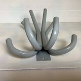 Industrial coat rack with eight hooks