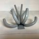 Industrial coat rack with eight hooks