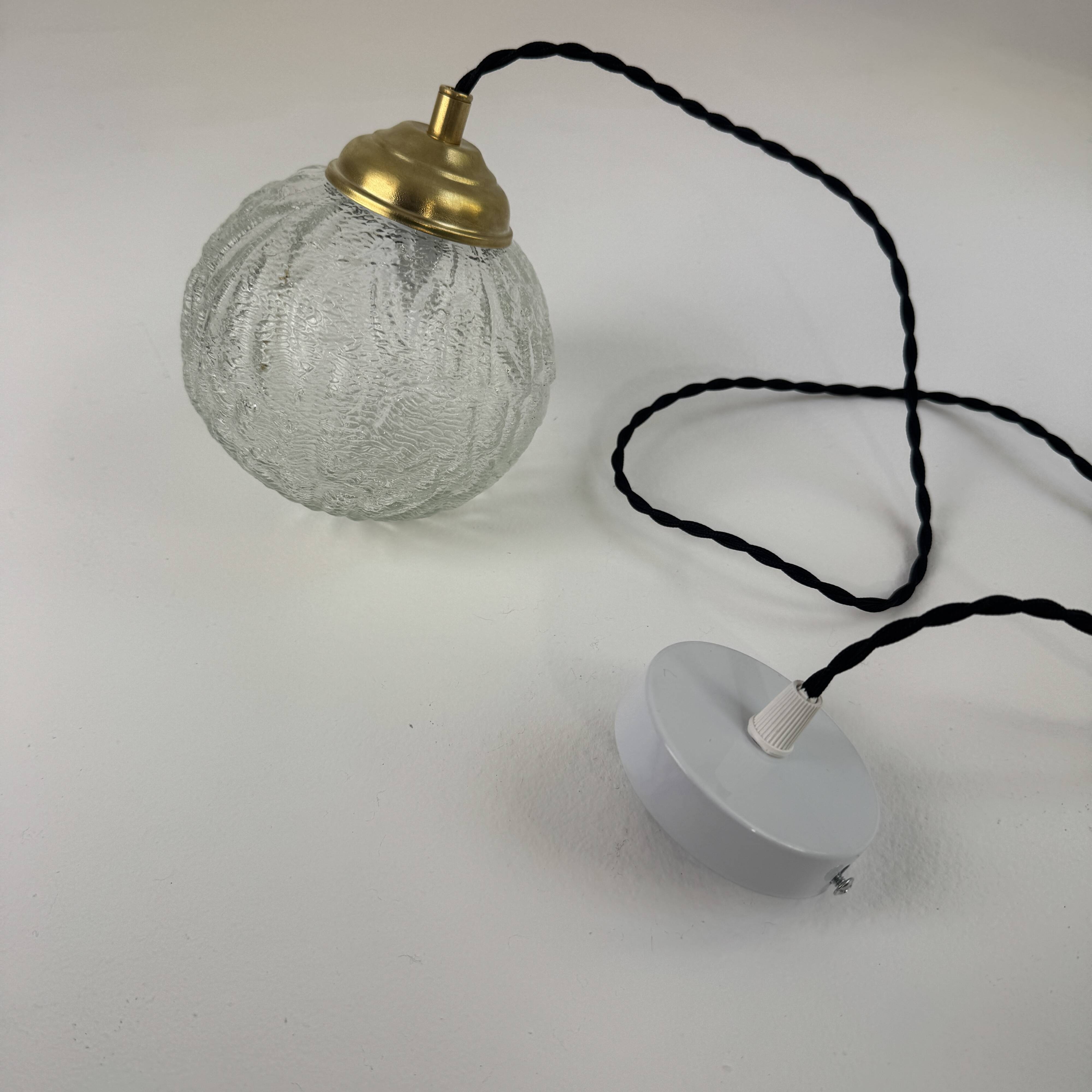 Lot of 3 vintage round glass pendants