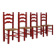 Ensemble de chaises rouges en jonc italien