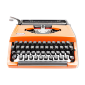 Typewriter Brother 210 orange vintage revised with new Ribbon
