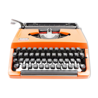 Typewriter Brother 210 orange vintage revised with new Ribbon