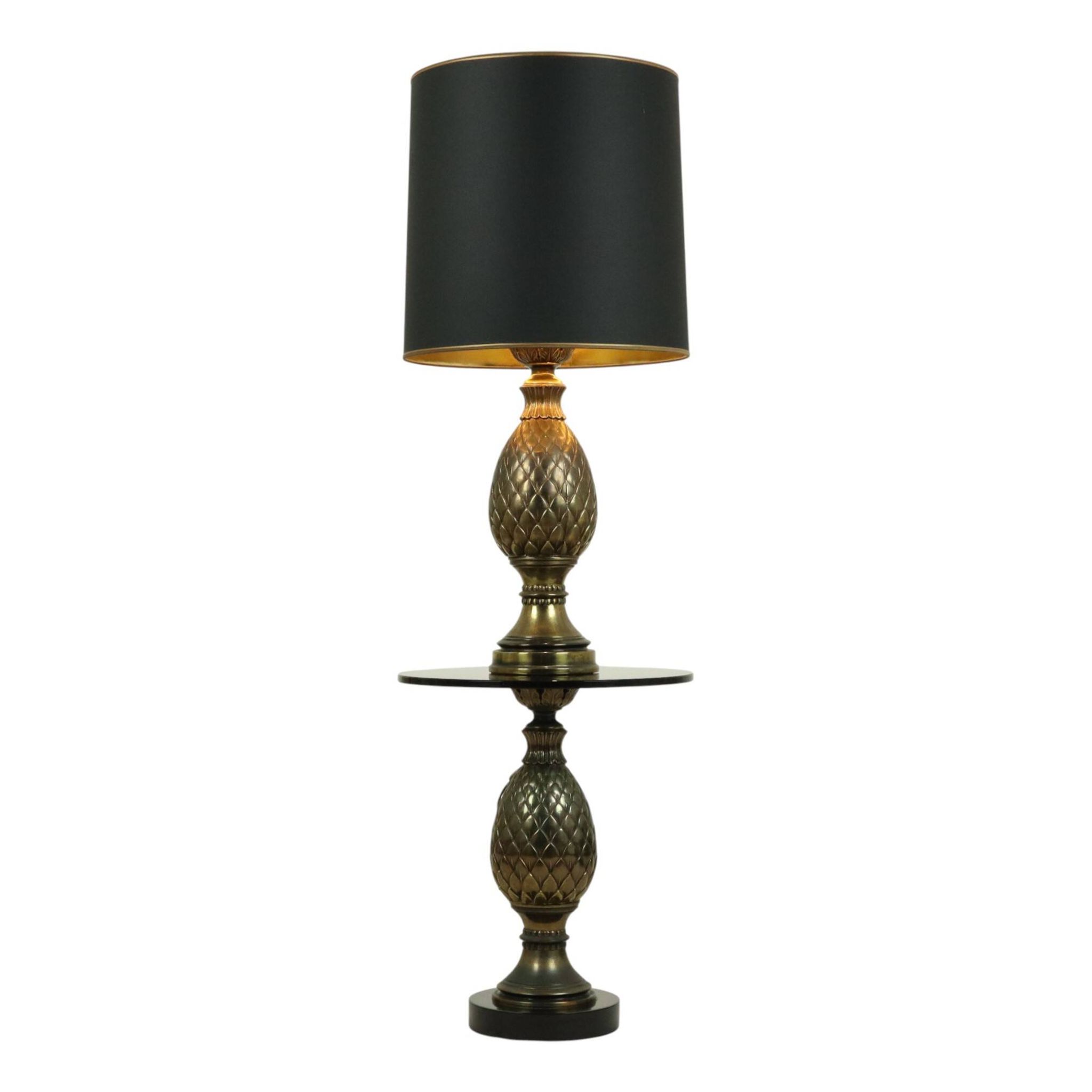 Lampe et table en pin rare Deknudt Loevsky années 1970