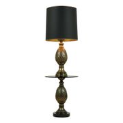 Lampe et table en pin rare Deknudt Loevsky années 1970