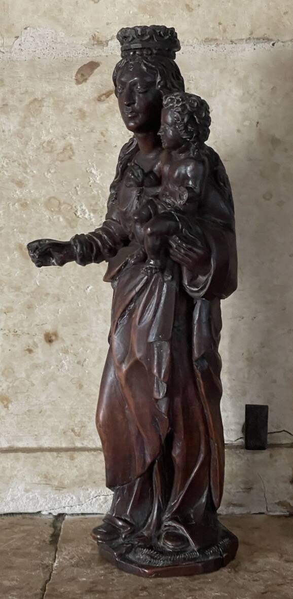 Virgin and Child - Wooden sculpture - 33 cm - France - 18th century