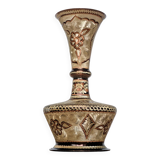 Decorative handcrafted vase in chiseled copper - Floral motifs - Orient / India