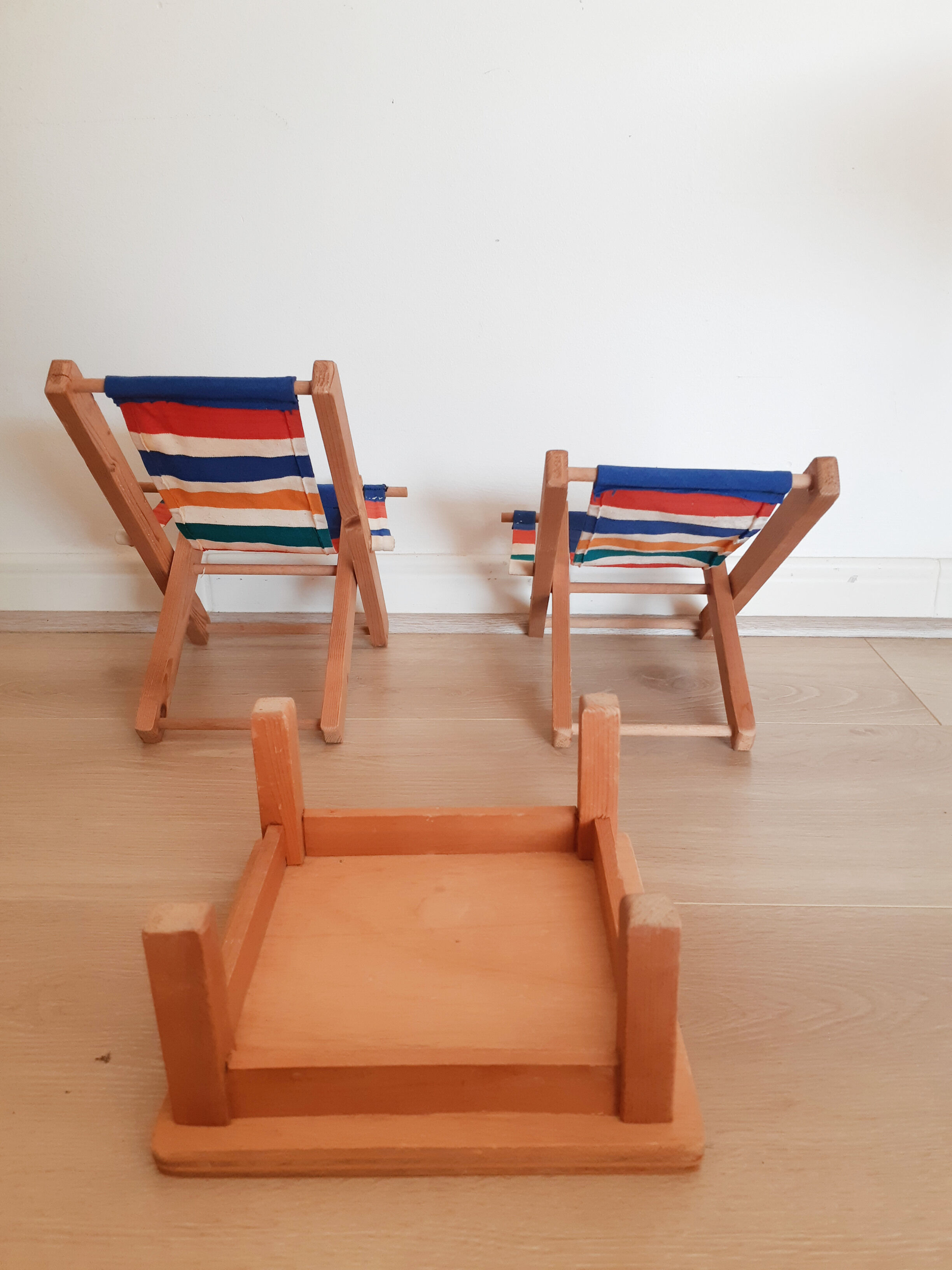 Wooden doll garden furniture