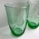 Set of 4 green glass water glasses engraved yeards 50-60