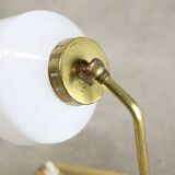 Mid-Century Italian Brass and Opaline Table Lamp