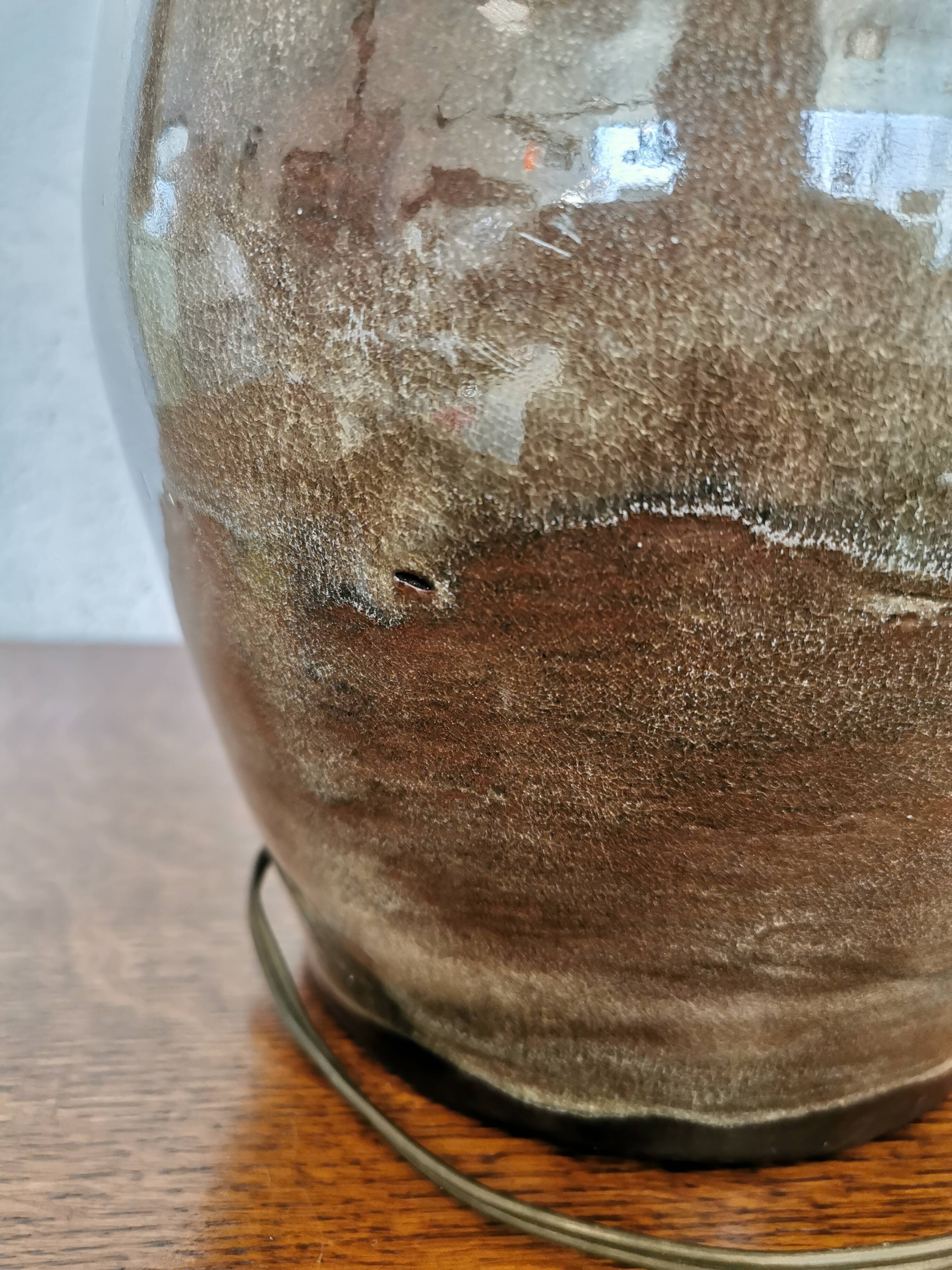 Enamelled stoneware lamp base