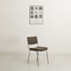 Office chair in chromed steel and grey fabric